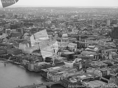 Image of Black and white Aerial view of London