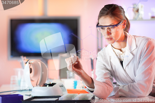 Image of Life science researcher working in laboratory.