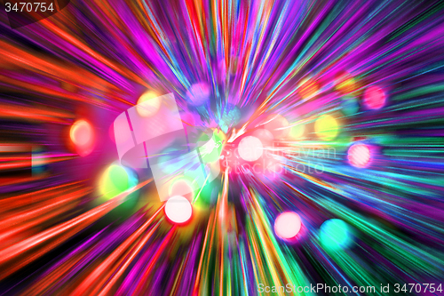 Image of abstract christmas lights explosion