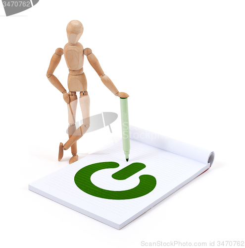 Image of Wooden mannequin writing - Power