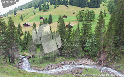 Image of Typical houses in the Swiss alps