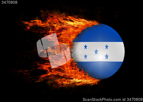 Image of Flag with a trail of fire - Honduras