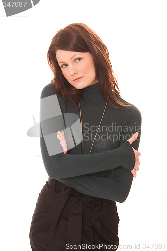 Image of Portrait of young beautiful woman