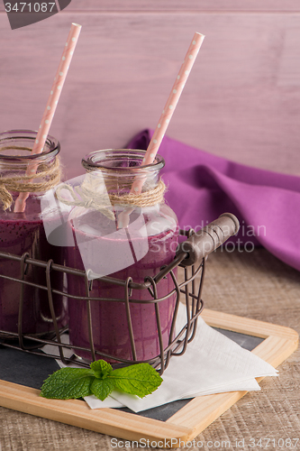 Image of Fresh red fruits smoothie