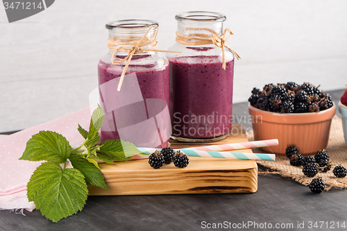 Image of Fresh red fruits smoothie
