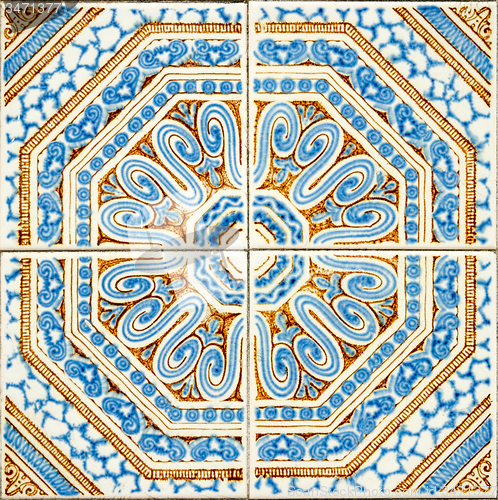 Image of Traditional Portuguese glazed tiles