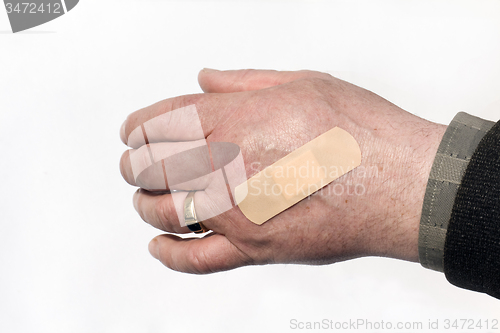 Image of   hand man band-aid