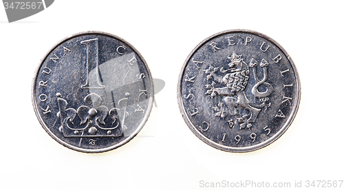 Image of   one Czech koruna. coin