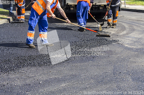 Image of Workers on Asphalting road 