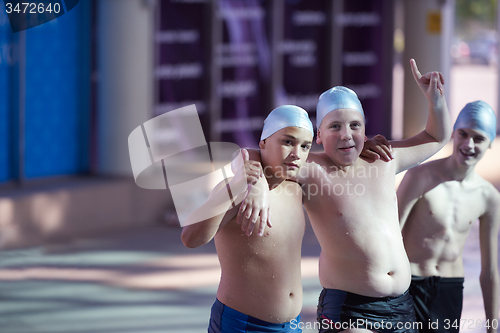 Image of child portrait on swimming pool