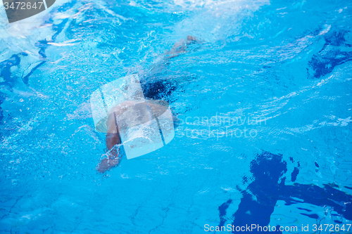 Image of swimmer excercise on indoor swimming poo