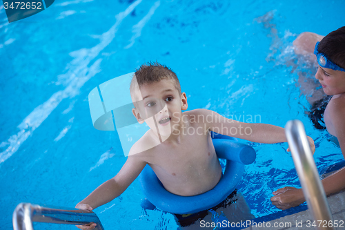 Image of child on swimming poo