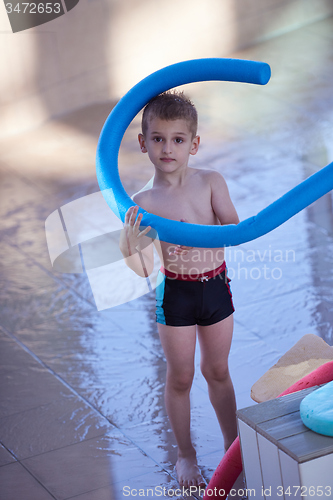 Image of child portrait on swimming pool