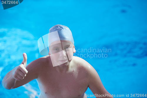 Image of child on swimming poo