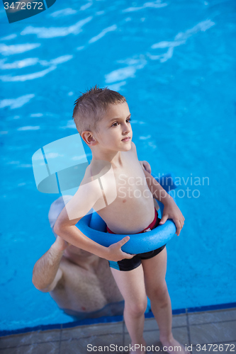 Image of child on swimming poo