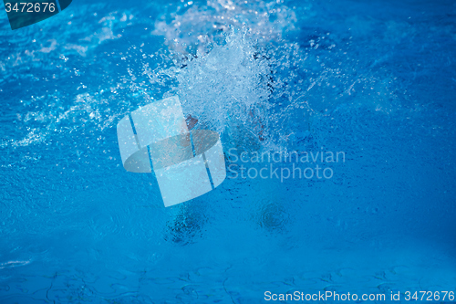 Image of swimmer excercise on indoor swimming poo