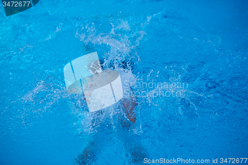 Image of swimmer excercise on indoor swimming poo