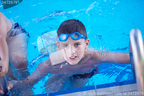 Image of child on swimming poo