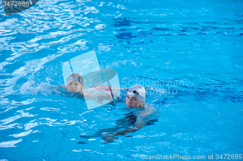 Image of child portrait on swimming pool