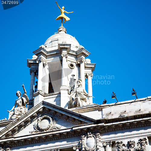 Image of exterior old architecture in england london europe wall and hist