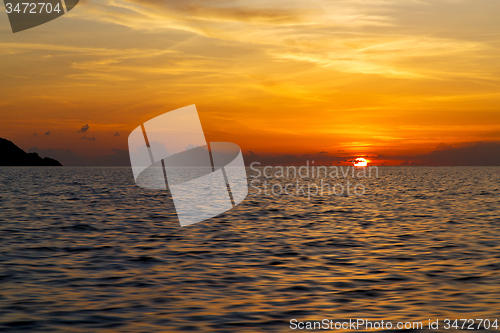 Image of sunrise boat   thailand kho tao bay coastline south china sea