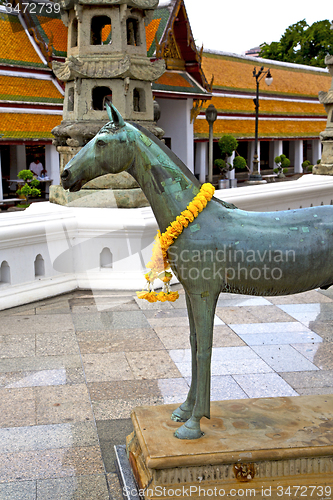 Image of horse  in the temple bangkok asia  