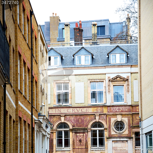 Image of exterior old architecture in england london europe wall and hist