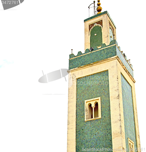 Image of  muslim   in   mosque  the history  symbol morocco  africa  mina