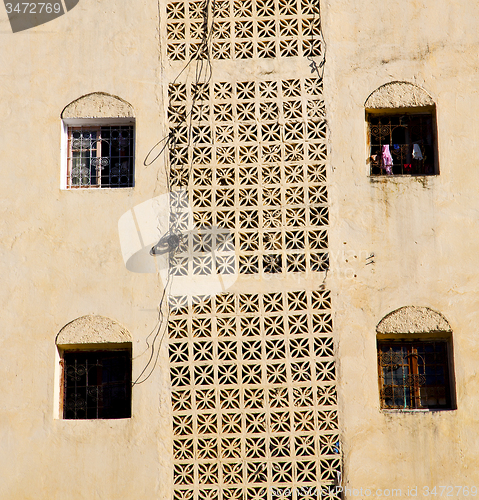 Image of  window in morocco africa and old construction wal brick histori