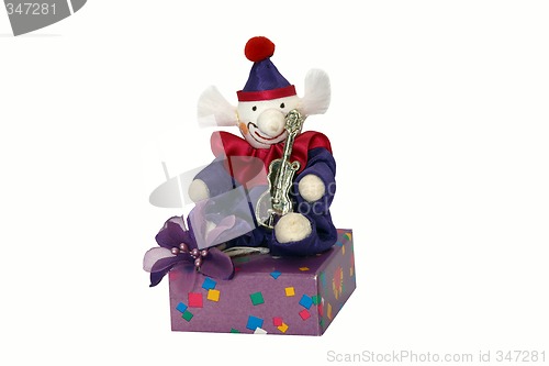 Image of Clown sitting on a box