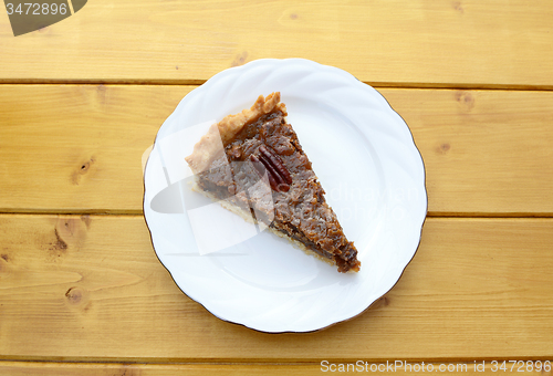 Image of Portion of traditional pecan pie