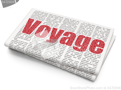 Image of Tourism concept: Voyage on Newspaper background