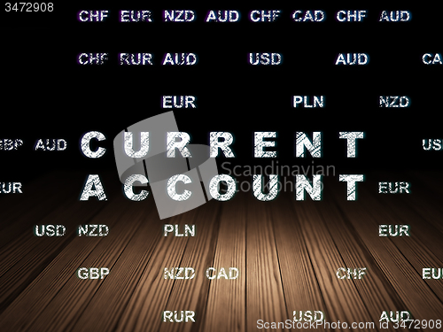 Image of Banking concept: Current Account in grunge dark room
