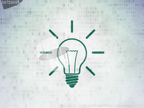 Image of Business concept: Light Bulb on Digital Paper background