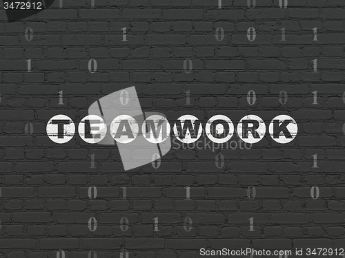Image of Business concept: Teamwork on wall background