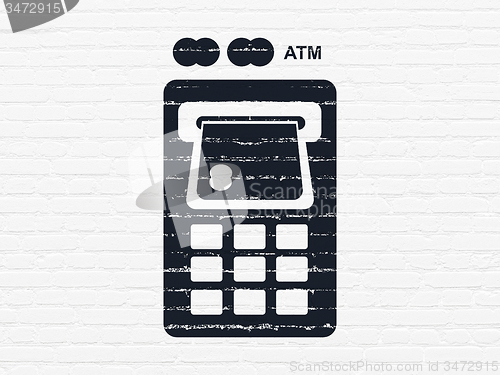 Image of Banking concept: ATM Machine on wall background