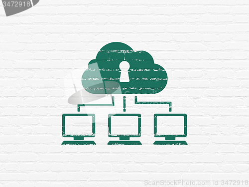 Image of Cloud computing concept: Cloud Network on wall background