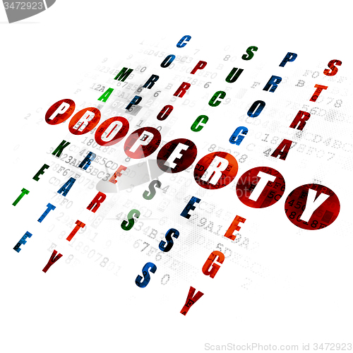 Image of Business concept: word Property in solving Crossword Puzzle