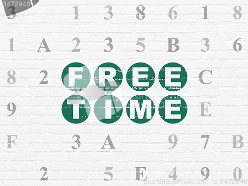 Image of Time concept: Free Time on wall background