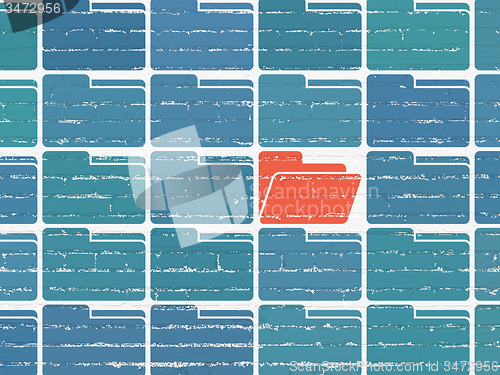 Image of Finance concept: folder icon on wall background