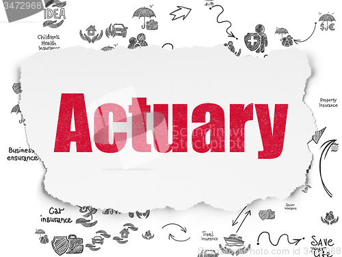 Image of Insurance concept: Actuary on Torn Paper background