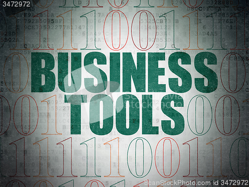 Image of Business concept: Business Tools on Digital Paper background