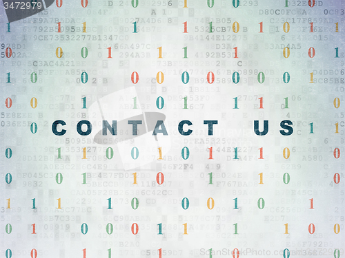 Image of Business concept: Contact us on Digital Paper background