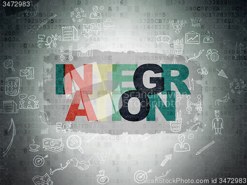 Image of Finance concept: Integration on Digital Paper background