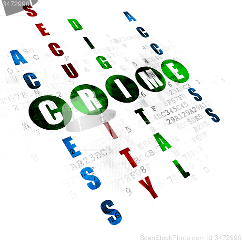 Image of Safety concept: word Crime in solving Crossword Puzzle