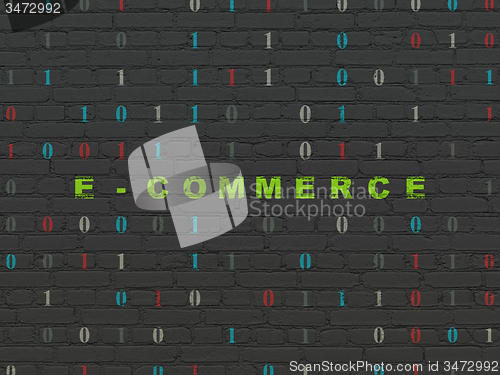 Image of Finance concept: E-commerce on wall background