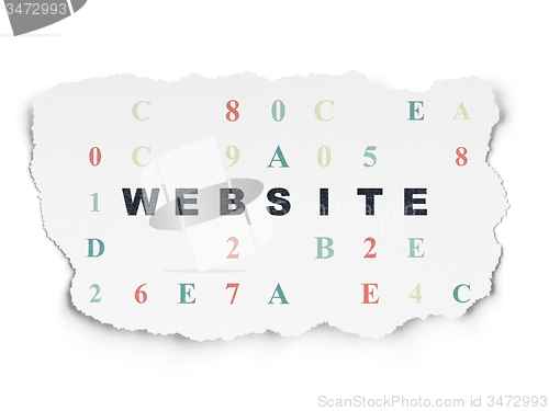 Image of Web development concept: Website on Torn Paper background