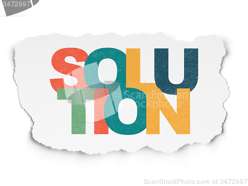 Image of Finance concept: Solution on Torn Paper background