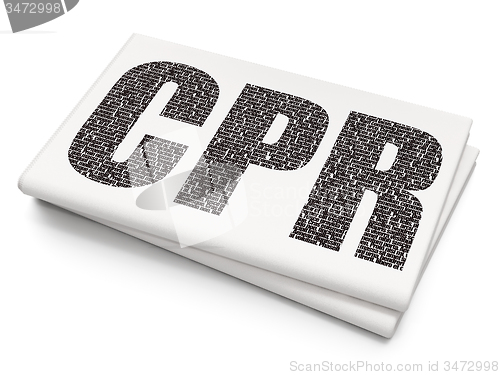 Image of Healthcare concept: CPR on Blank Newspaper background