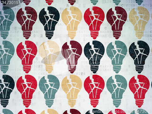 Image of Business concept: Light Bulb icons on Digital Paper background